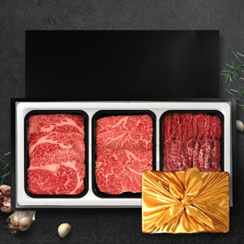 (K)[프리미엄]1등급 한우 900g 구이용 선물세트(등심300g + 채끝300g + 특수300g)